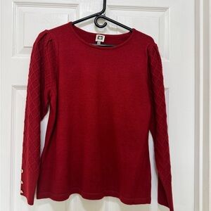 Anne Klein Red Knit Women's Top
